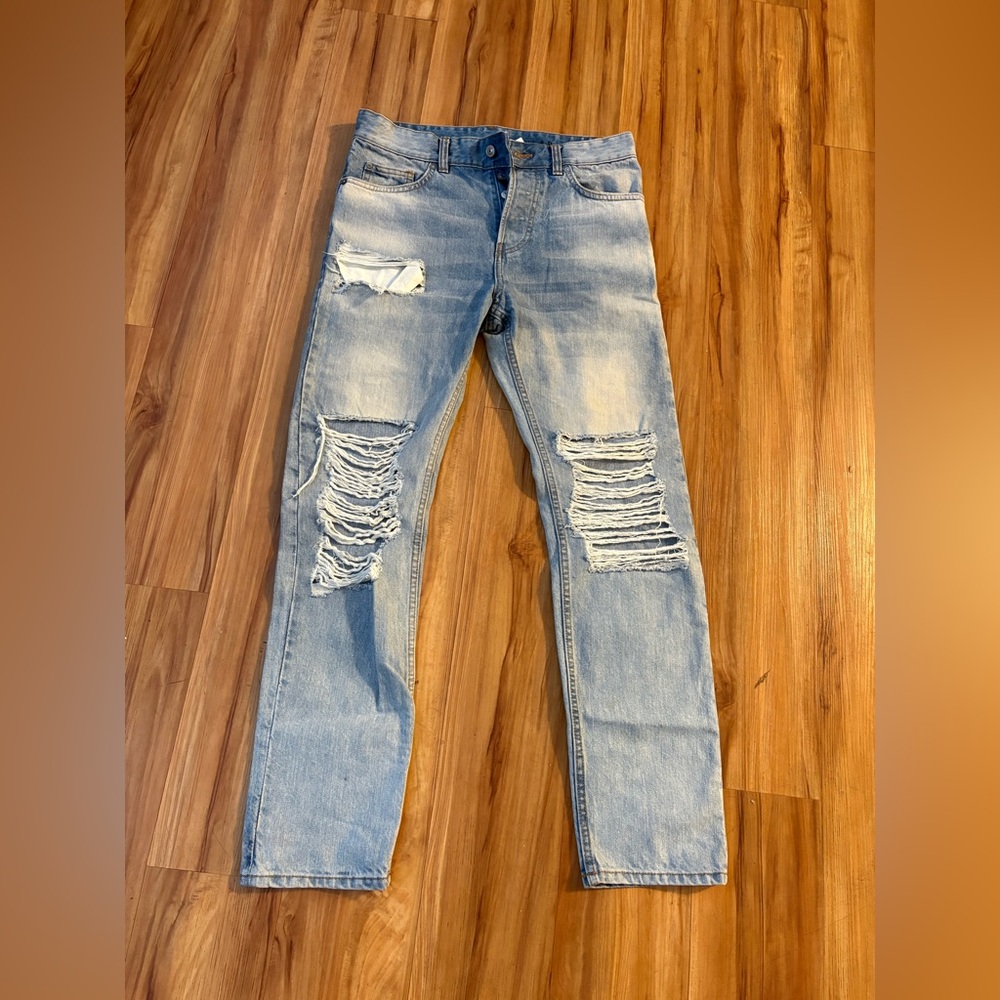 H&M Distressed Light Blue Men's Jeans NWT SZ 28/32